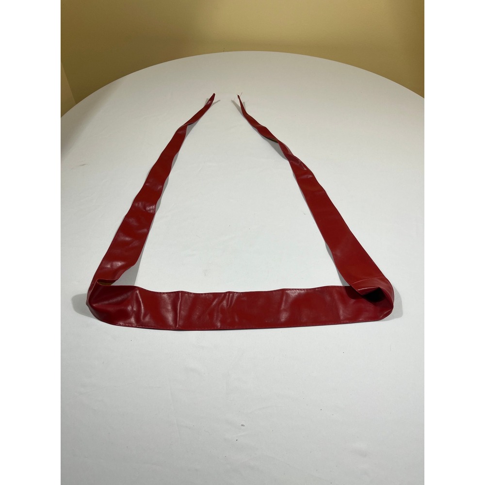 Wrap Around Tie Obi Belt Women Red Faux Leather Wide Cinch 84 Inch